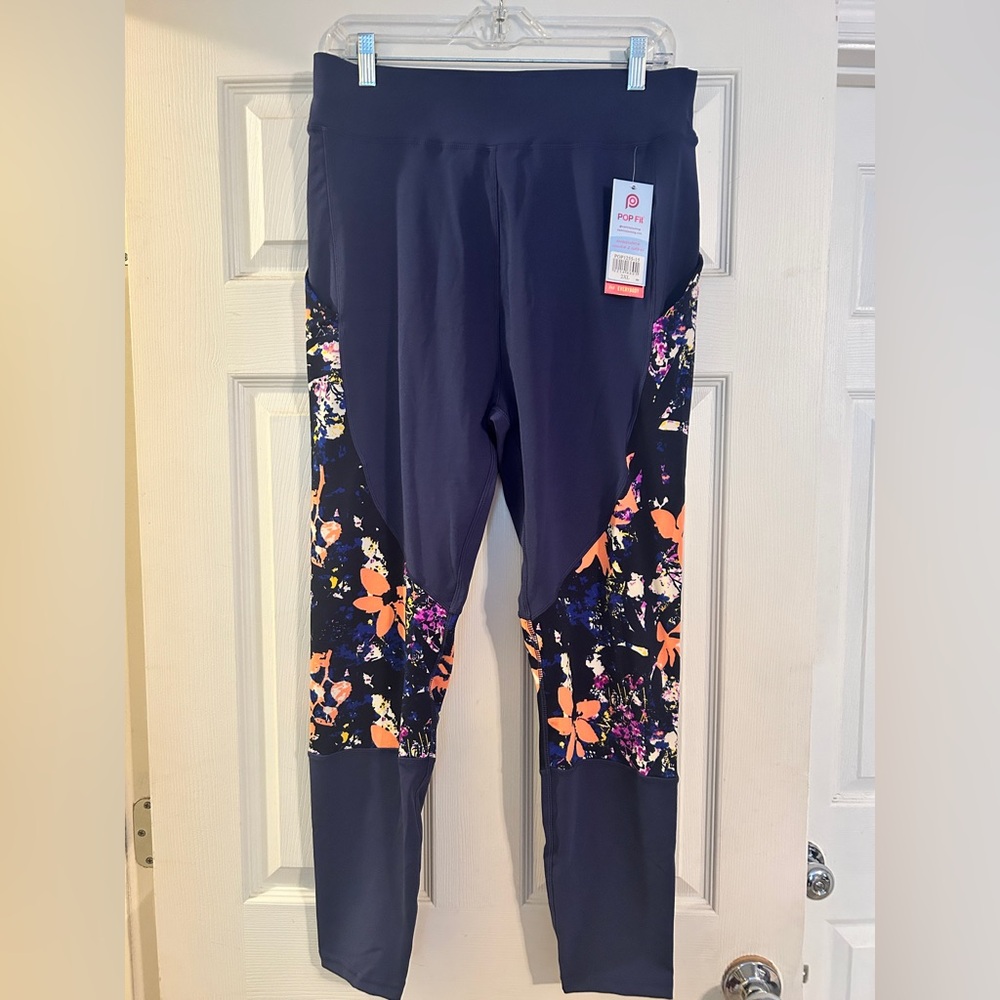 Floral Print Leggings in Navy